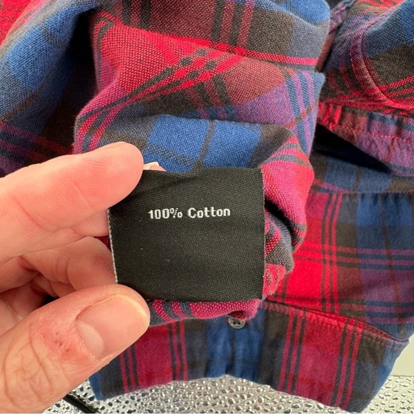 Todd Snyder Men’s Small Red Blue Plaid Flannel Long Sleeve Button Down Shirt - Picture 6 of 6